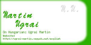 martin ugrai business card